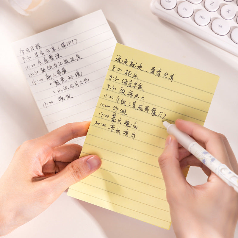 Deli BT300/301/302/303 Horizontal line Post-it notes can be glued for students to take notes, yellow and white n times stickers