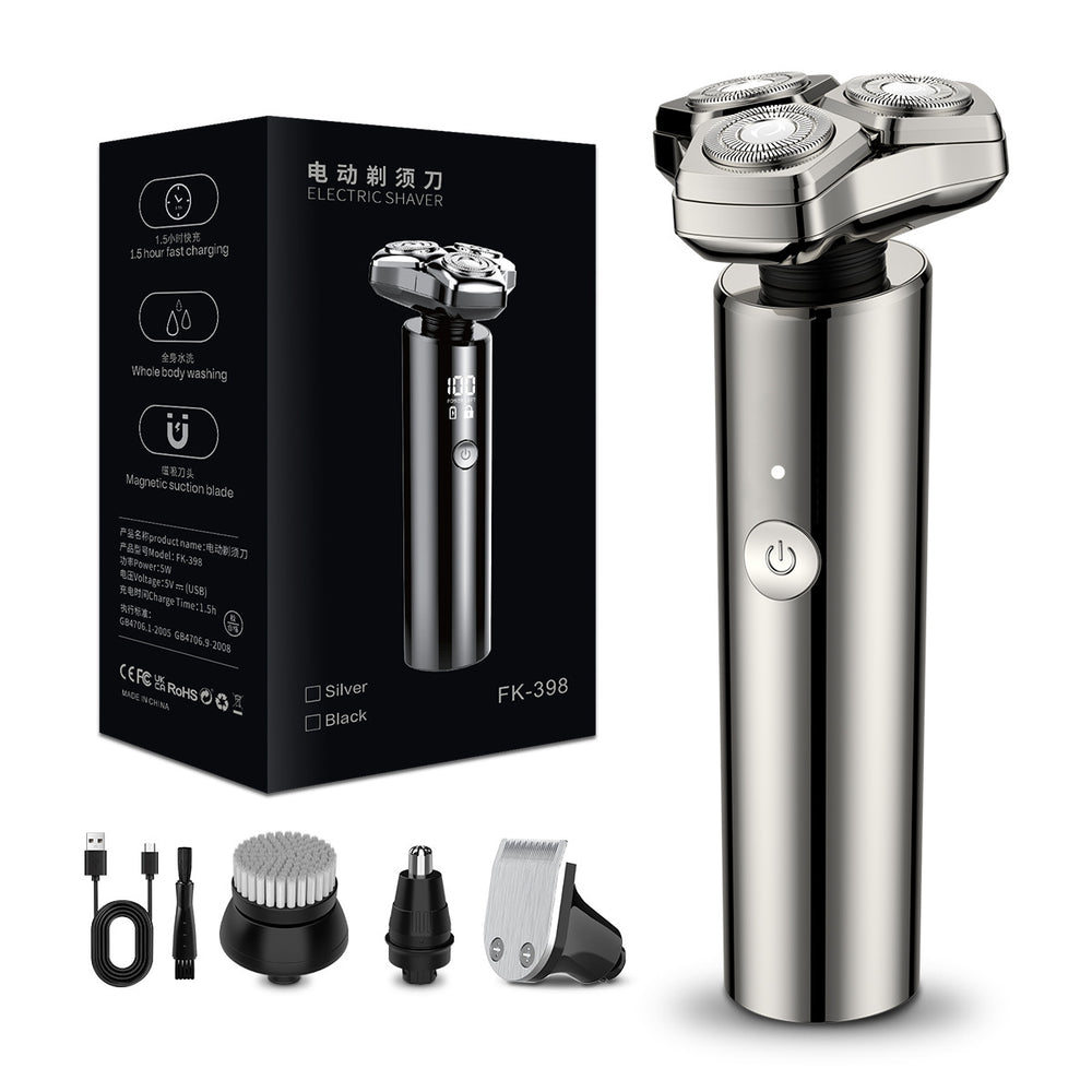 floating veneer magnetic suction 3-blade electric shaver, whole body washable typec fast charging razor wholesale