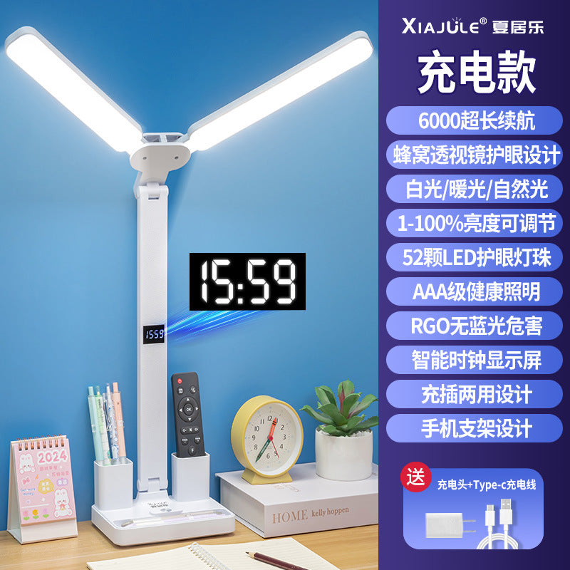 Wholesale led folding desk lamp - student study, eye protection, dorm room, kids' bedside, rechargeable, timer, reading night light