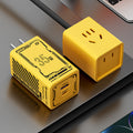 Power strip - home, dorm, office - long cord, usb, wall-mountable, multi-function socket - yellow