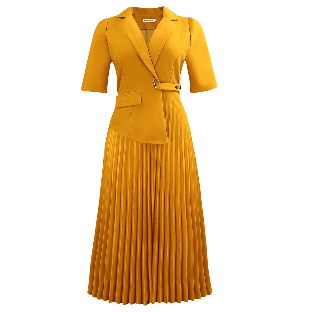 D3364  fashion cross-border  summer elegant fashionable elegant half sleeve suit collar african dress