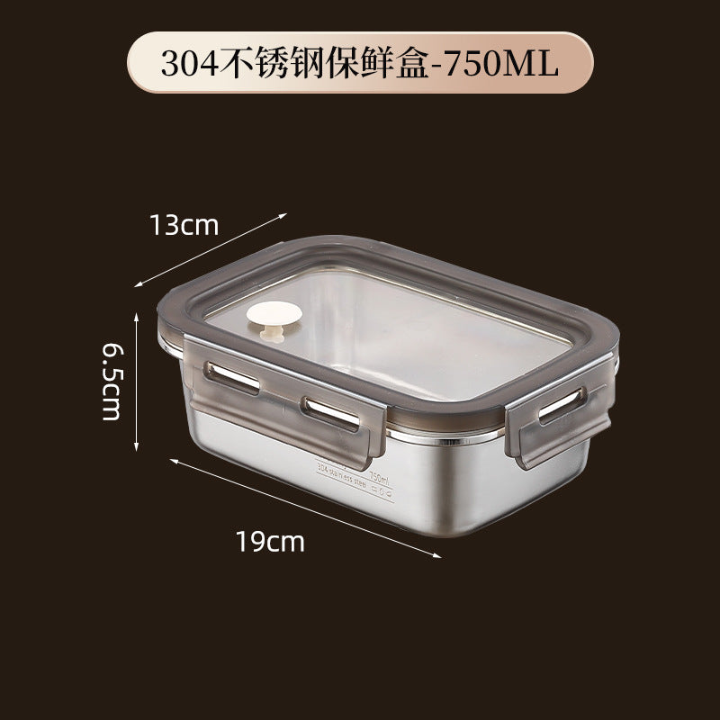 304 stainless steel fresh-keeping box pp cover sealed fresh-keeping box office worker small lunch box fruit bento box packing box