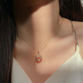 Wholesale diamond-studded pendants: european and american cross-border women's fashion accessories, versatile jewelry, alloy sunburst round minimalist necklace