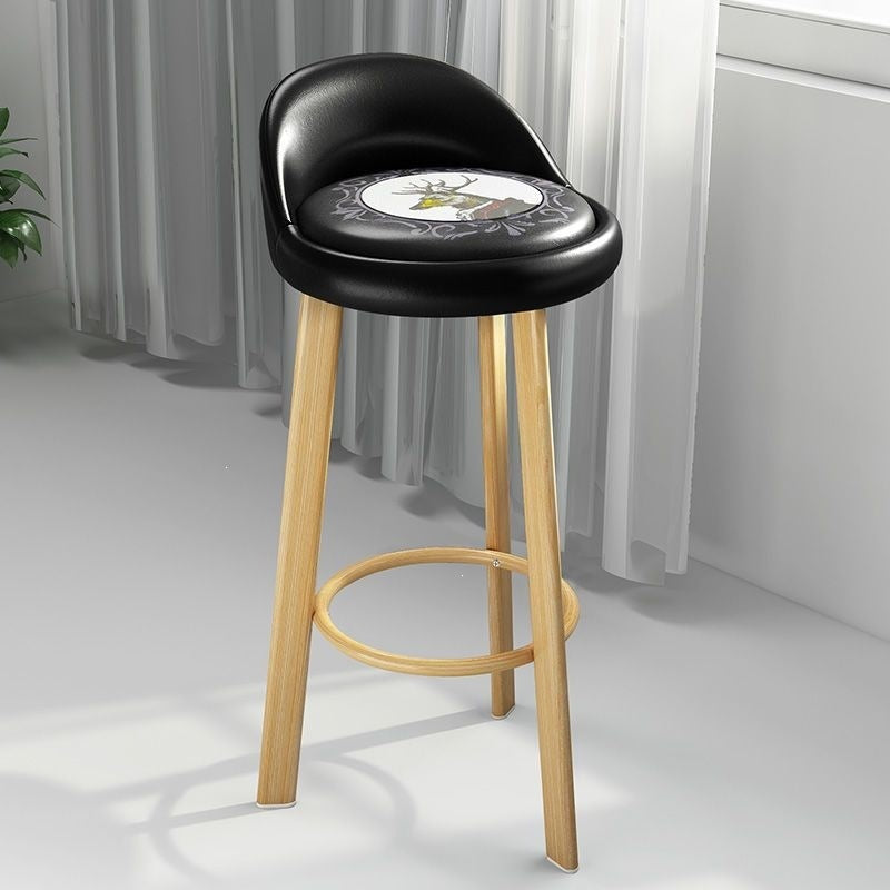 Bar stool, light luxury modern minimalist design, backrest included, bar-specific chair, high stool for home use, bar chair, solid wood