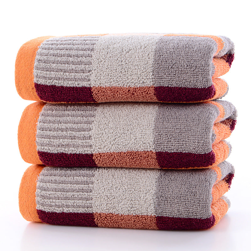 Yarn-dyed cotton square towel dark men's towel thickened plus soft water-absorbent labor protection towel one piece dropshipping