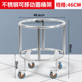 Stainless steel soup bucket turnover cart insulation bucket storage rack kitchen multifunctional wheeled movable cart floor bucket rack