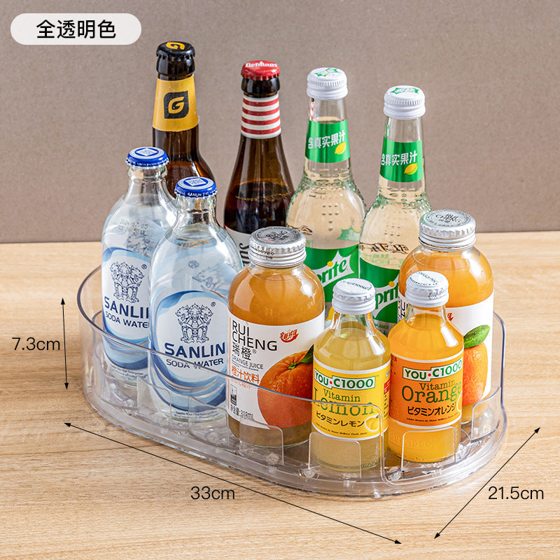 Refrigerator Beverage Storage Rotary Shelf Seasoning Organizing Box Seasoning Tray Wine Turntable Seasoning Tray