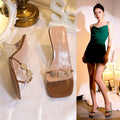 Wholesale plus size crystal heel women's sandals and slippers - new summer collection, elegant and chic, perfect for dates