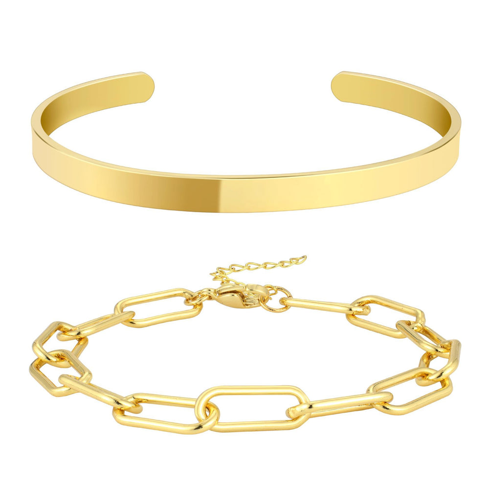 Fashion cross-border new arrival inlaid single zircon open bracelet glossy plain ring tennis chain bracelet multi-piece set of jewelry