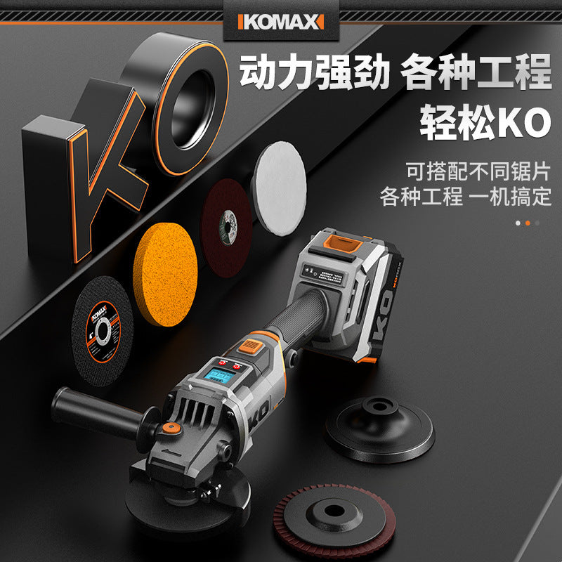 Custom brushless lithium battery angle grinder - industrial grade, high-power cutting machine, multi-function compact cordless polisher