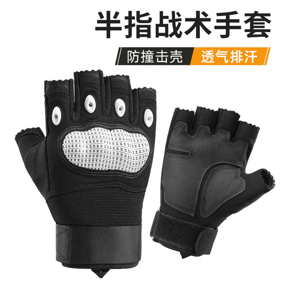 Spot Tactical Gloves Men's Half Finger Joint Military Fan Gloves Summer Outdoor Mountaineering Fighting Training Protective Gloves