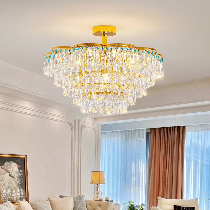 French light luxury bedroom chandelier living room lamp modern crystal lamp high-end luxury villa dining room lamp Zhongshan lighting