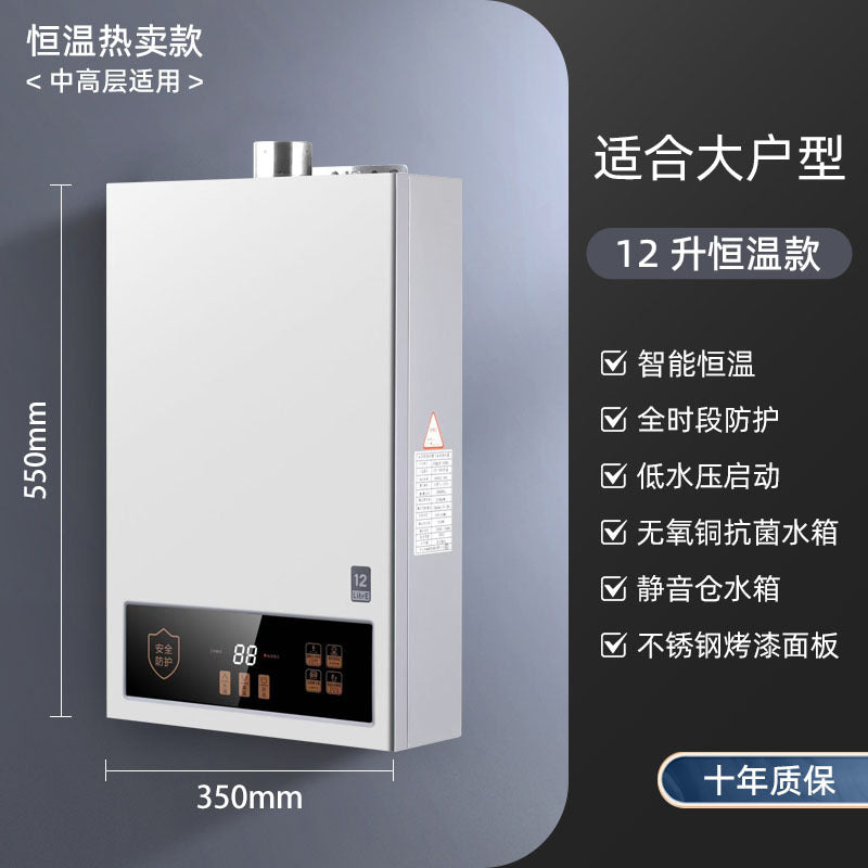 Gas water heater zero cold water natural gas liquefied gas 16l for home frequency conversion constant temperature bath silent forced exhaust