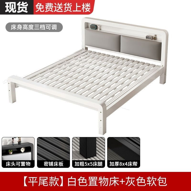 Extra thick iron frame bed carbon steel bed rental house assembled iron bed bold dormitory iron bed bedroom simple bed big sale