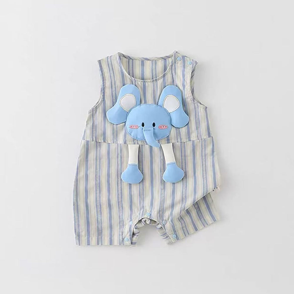 Baby onesie full moon summer thin baby summer sleeveless super cute cute khaki hundred days outwear crawling suit