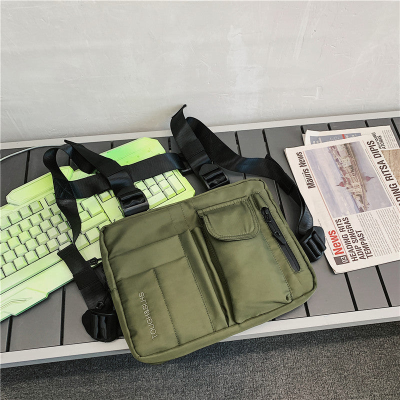 New street trend men's and women's socks puppet app hip hop tactical functional backpack tooling locomotive chest bag harbor style satchel