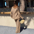 2025 amazon european and american women's clothing new autumn/winter sets spring ladies' button-down loose fashion casual two-piece outfit