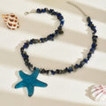 Beaded necklace wholesale fashion cross-border bohemia natural gravel clavicle chain women's starfish simple sweater pendant