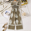European and american girls' clothing   cross-border summer new fashion camisole bandeau printed slim-fit jumpsuit