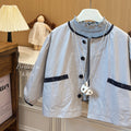 New girls' floral trimmed jacket - versatile, korean style, casual, fashionable, and stylish pure cotton outerwear for baby girls