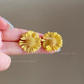 Bohemian yellow sunflower earrings for women - 2026 new trendy stud earrings, perfect for beach vacations and photoshoots