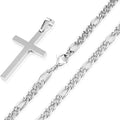 European and american cross-border new jewelry stainless steel cuban chain cross pendant necklace for men - minimalist fashion necklace