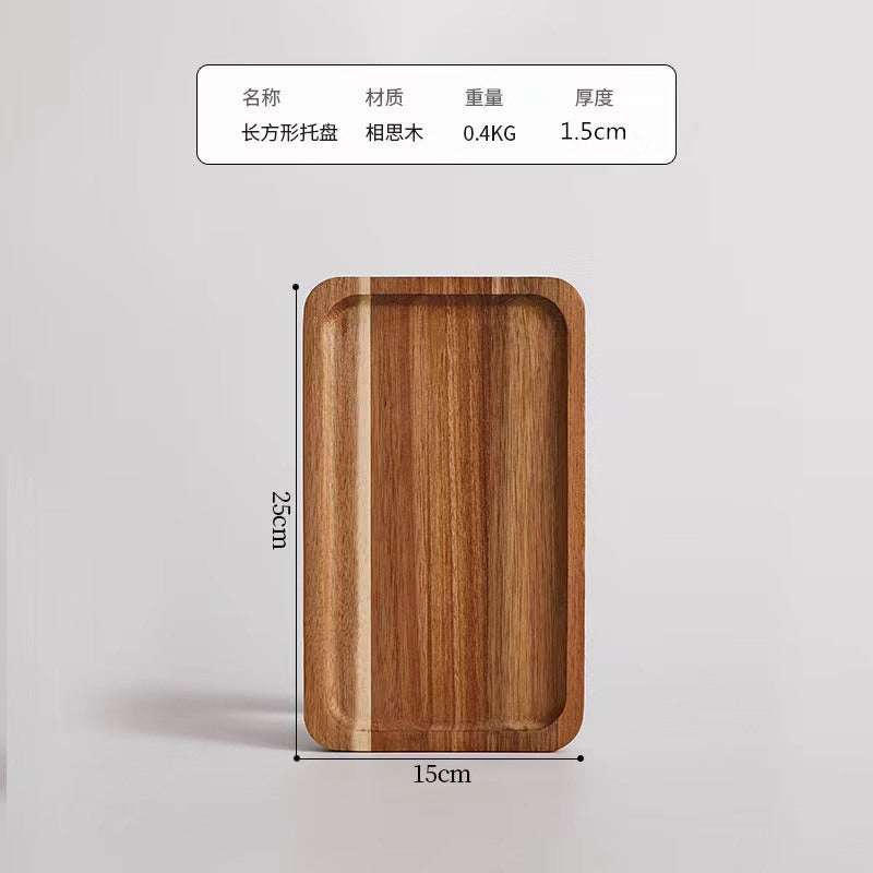 acacia wood tray - household kitchen fruit, vegetable, bread, and deli food sorting tray - suitable for kitchens and restaurants