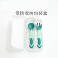 Baby learning spoon set - flexible, bendable, temperature-sensitive fork and spoon set for weaning and feeding - infant food tools - children's tableware