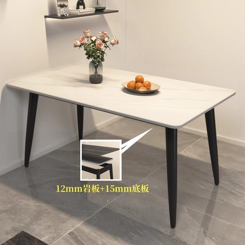 Rock slab dining table and chair combination dining table for home small apartmentaccessible luxury living room dining table rectangular modern marble casual