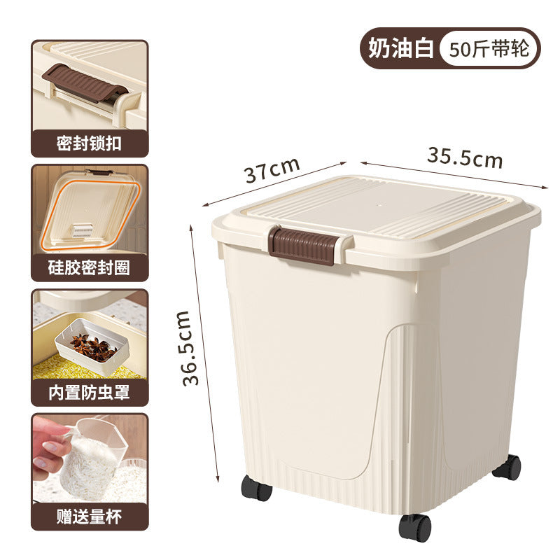 Storage tank for multigrain flour bucket 5kg 10kg Food grade rice tank Sealed insect-proof and moisture-proof 25kg Household rice bucket