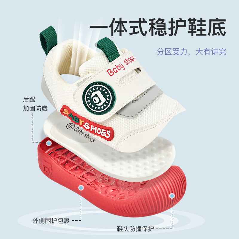 Toddler shoes for boys, spring and autumn infant shoes, soft sole functional cartoon shoes for babies aged 1-3, boys' shoes
