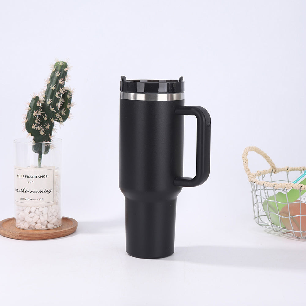 amazon large-capacity 40oz ice cup 304 stainless steel handle thermos cup outdoor car water cup