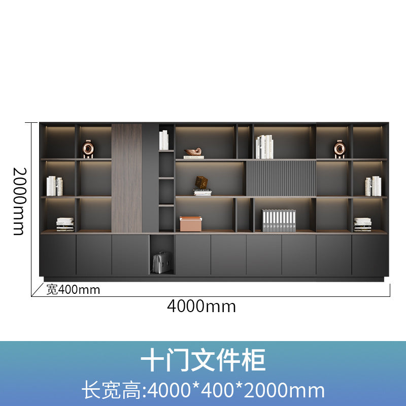 Office background cabinet bookcase boss file cabinet wall floor cabinet wooden information cabinet storage cabinet