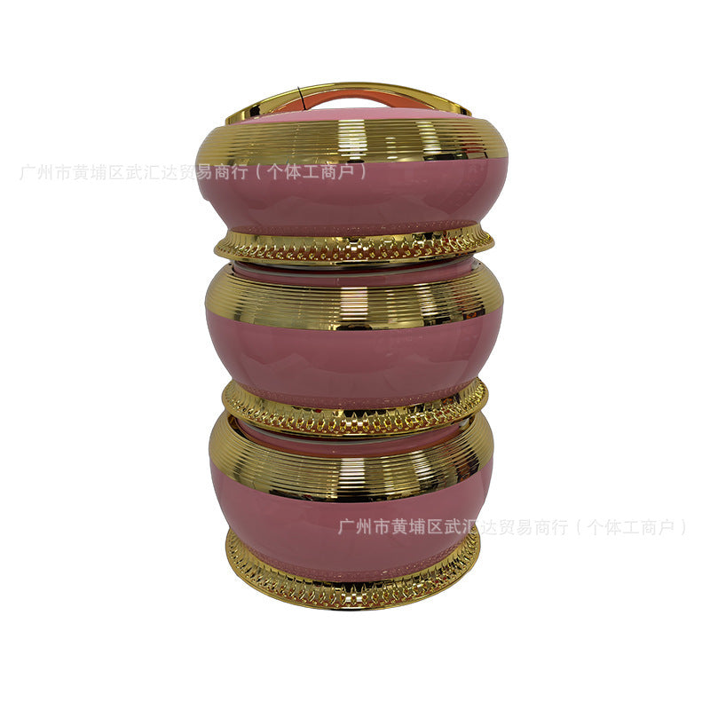 Food warmer container4l-5l-6l3pcs lunch box thermal insulation tableware 316 stainless steel