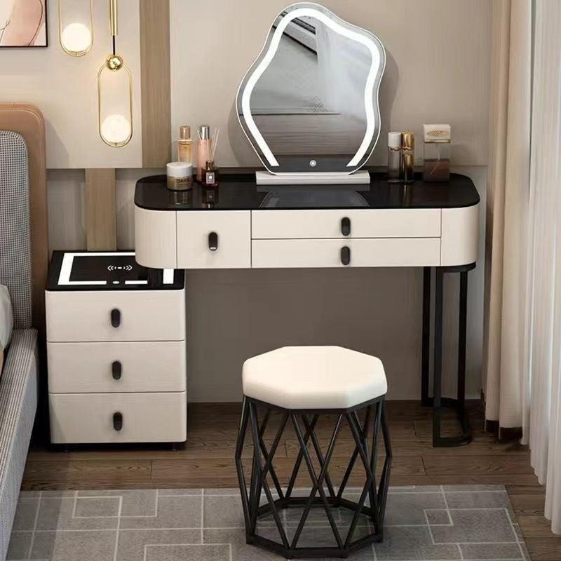 Vanity table bedroom solid wood smart home vanity table multi-functional makeup table accessible luxurycasualplaid vanity table