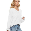 autumn/winter new arrivals:  new european and american fashion women's loose v-neck knit top with lantern sleeves