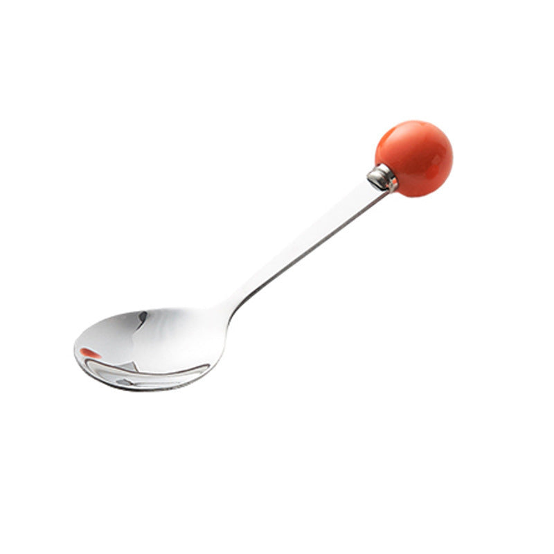 New arrival cream style ceramic bear hanging fruit fork jar suit high-looking home goods afternoon tea fruit fork spoon