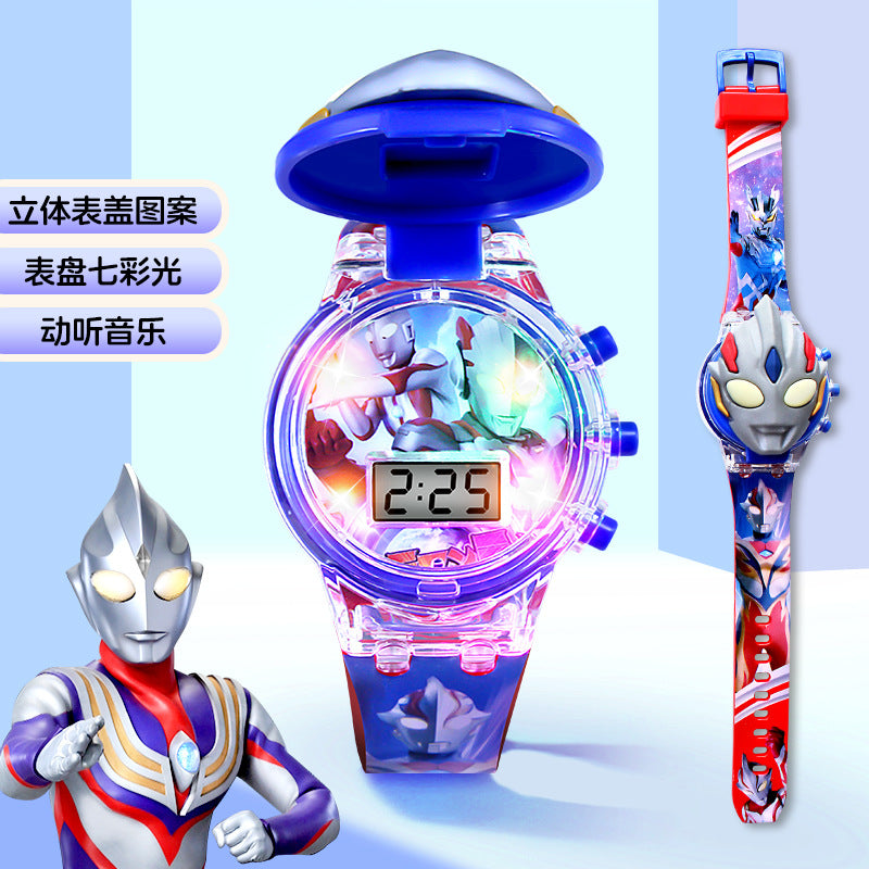 Kids' cartoon watch toy - musical, light-up electronic watch with flashing lights - kuromi toy - gift for boys and girls - perfect for kindergarten