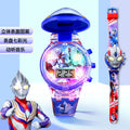 Tiga superman [3d cartoon figure + flip cover to see time + colorful lights and music]
