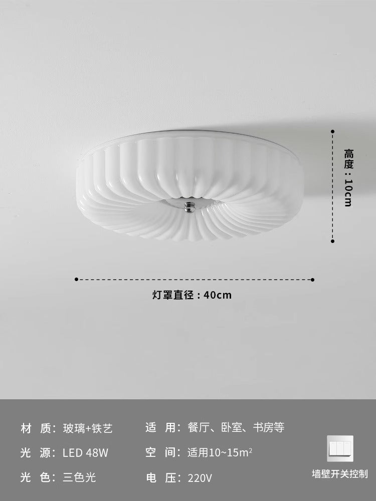 [Strict selection] Bauhaus cloakroom ceiling light medieval vintage French cream balcony foyer glass light