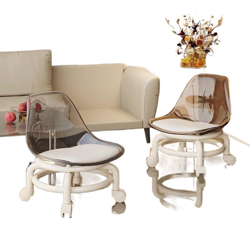 Acrylic small stool silent with universal wheel children's toddler stool Internet celebrity small chair pulley low stool beautiful seam stool