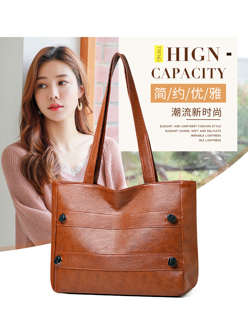 2024 new premium shoulder bag fashionable large capacity tote bag cross-border handbag mommy bag commuter bag women's bag