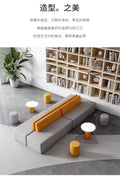 Creative casual office reception area - minimalist modern training center waiting area sofa and coffee table set