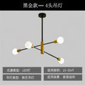 Nordic molecular ceiling lamp modern casual black gold spider lamp living room bedroom creative iron multi-head popular restaurant
