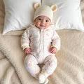 new arrival cotton clothing winter baby jumpsuit hooded cartoon thickeneded romper christmas deer baby khaki ins