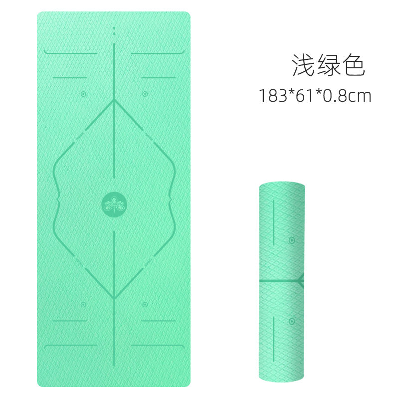 Yoga mat tpe men's thickened and widened 80cm shock absorption non-slip grip silent fitness mat dance mat jump rope mat