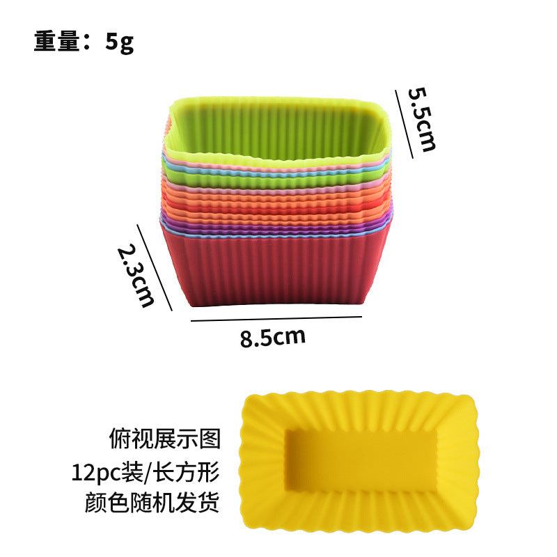 silicone muffin cups baking diy tools - round & heart-shaped cake cup molds - high-temperature resistant silicone cake cups