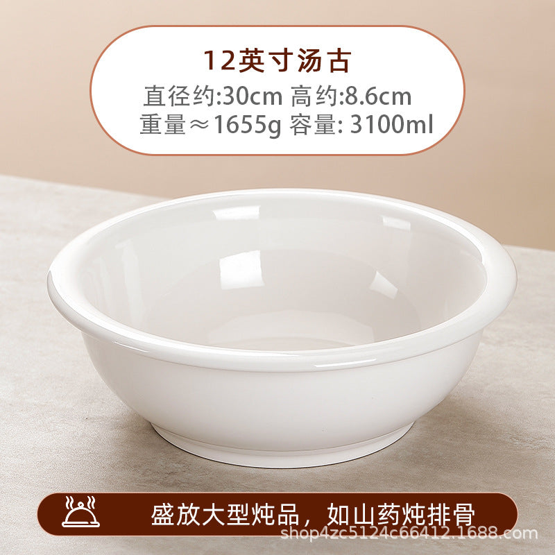 Ceramic large bowl for homepure white large soup bowl hotel supplies pot pickled fish large bowl and basin restaurant tableware