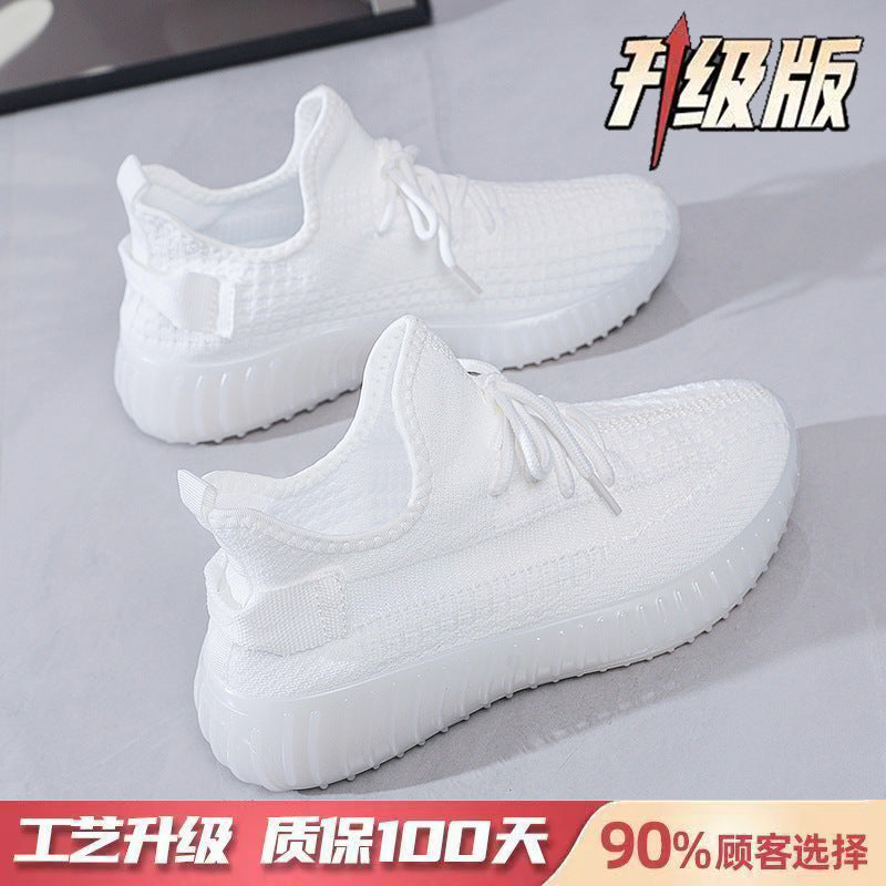 Spring/summer 350 flyknit new arrival: versatile, trendy, casual, athletic, running shoes - soft, flat, sock-style, breathable mesh