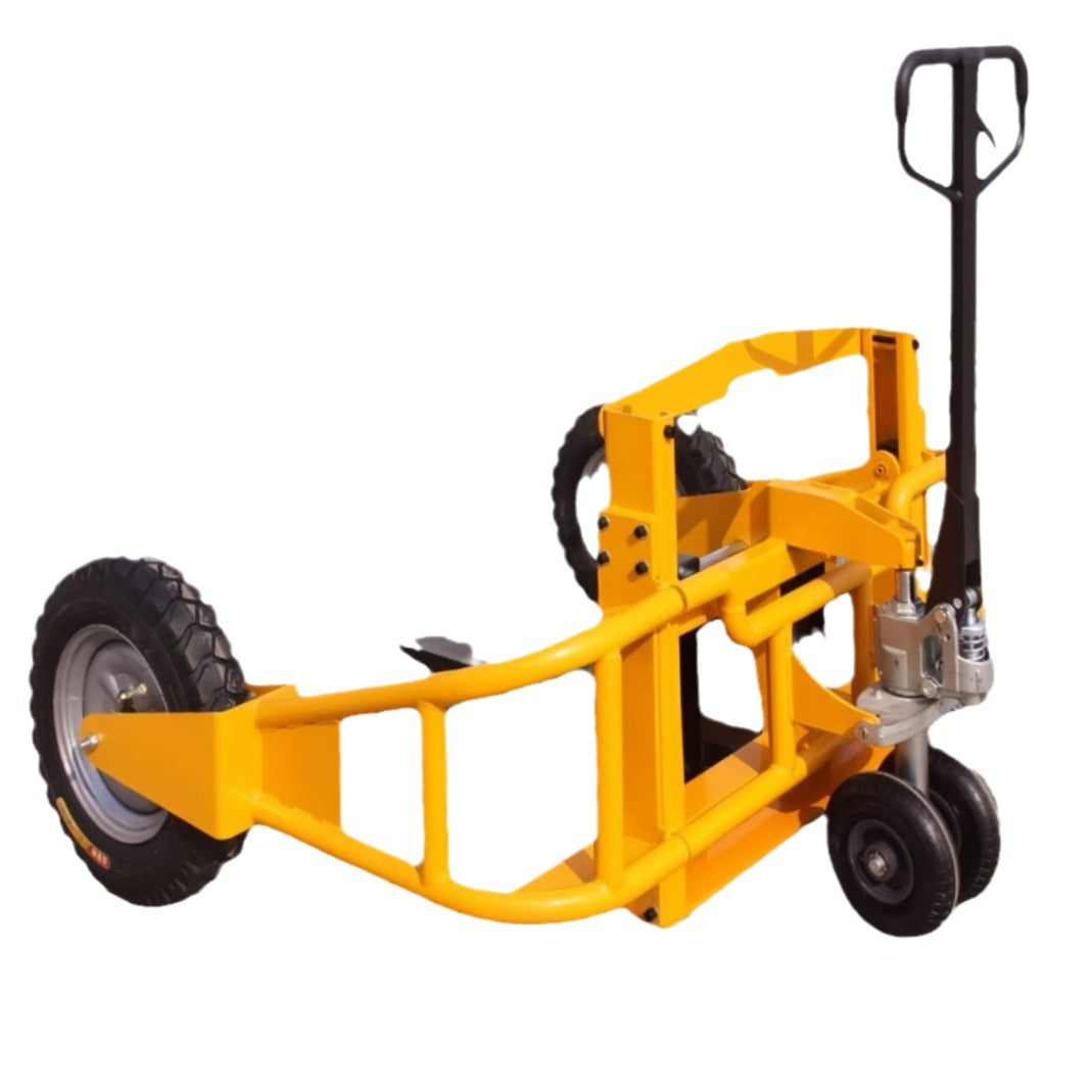Off-road outdoor truck Mountain type electric hydraulic truck Wide rubber wheel platform Construction site forklift Pallet truck